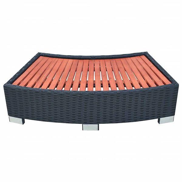 vidaXL Spa-Einstiegsstufe Poly Rattan 92&times;45&times;25 cm Schwarz