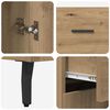 vidaXL Highboard 2 pcs Artisan-Eiche Engineered Wood und Glas