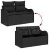 vidaXL Garten-Sofa-Set mit Kissen mit Speicher 8 pcs Schwarz