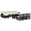 vidaXL Gartensofa-set 11 pcs Schwarz und Cremewei&szlig; Poly-Rattan