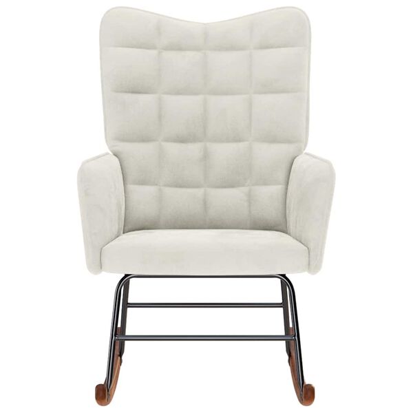 vidaXL Schaukelstuhl Creme Samt