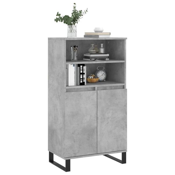 vidaXL Highboard Betongrau 60x36x110 cm Holzwerkstoff