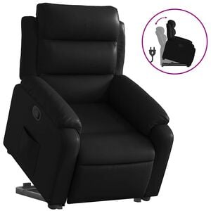 vidaXL Relaxsessel mit Aufstehhilfe Schwarz Kunstleder