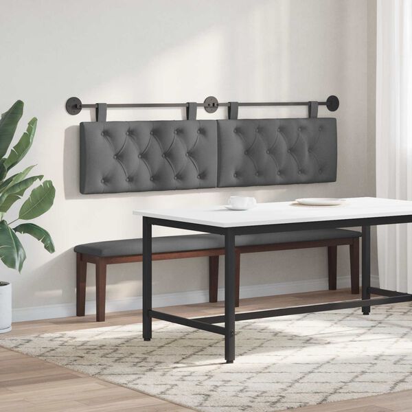 vidaXL H&auml;ngevorderseite Wandmontiert Dunkelgrau 190 x 55 x 7 cm Stoff