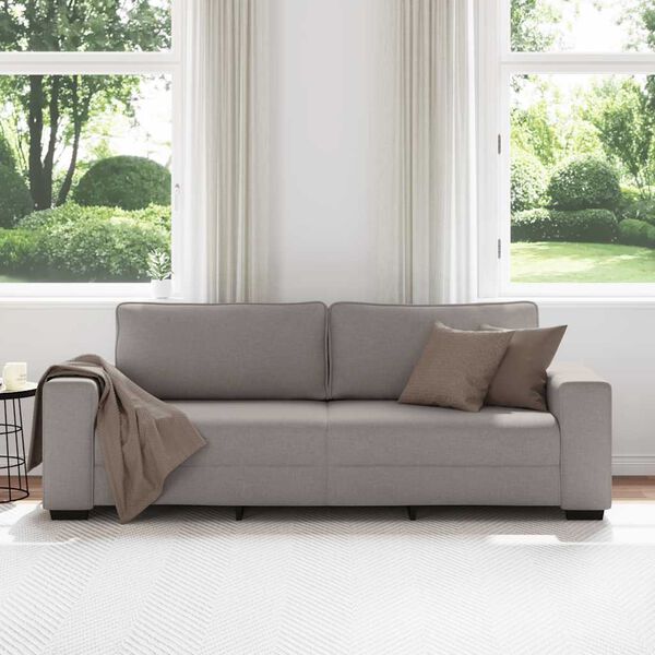 vidaXL 3-Sitzer-Sofa Taupe 220x77x82 cm Stoff