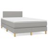 vidaXL Boxspringbett mit Matratze & LED Hellgrau 120x190 cm Stoff