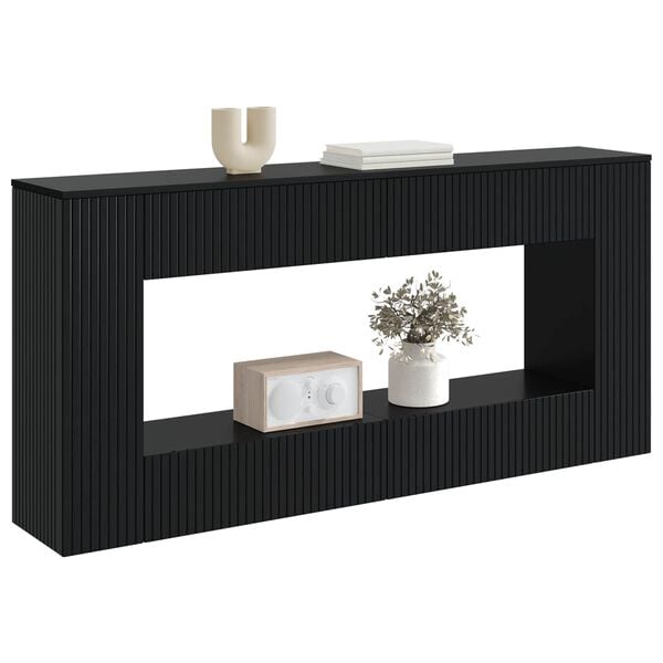 vidaXL Konsolentisch Gestreift Schwarz 155 x 29 x 74 cm Holzwerkstoff