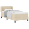 vidaXL Boxspringbett mit Matratze mit Kopfteil Creme 90 x 190 cm Stoff