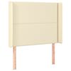 vidaXL LED Kopfteil Creme 83x16x118/128 cm Kunstleder