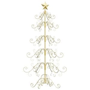 vidaXL Metall Weihnachtsbaum Gold 150 cm Pulverbeschichteter Stahl