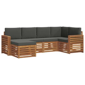 vidaXL Outdoor-Sofagarnitur 6 stk. Natur und Anthrazit Polyester