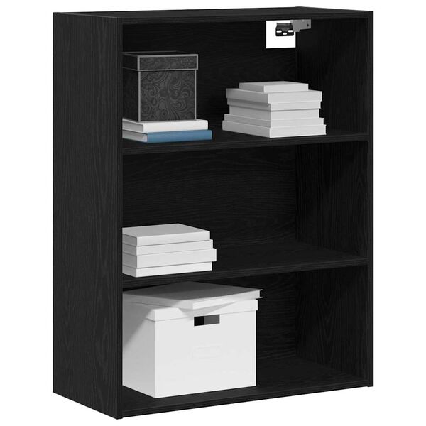 vidaXL H&auml;ngender Wandschrank Schwarz Eichen-Optik 69,5 x 32,5 x 90 cm