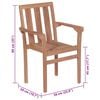 vidaXL Gartenstühle 2 Stk. mit Schwarzen Kissen Teak Massivholz