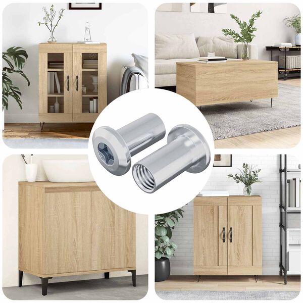 vidaXL Sicherungsmutter 2 pcs Nickel M6 x 25 mm Stahl