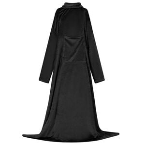 vidaXL Decken-Hoodie Schwarz 210 x 150 cm Flanell