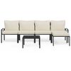 vidaXL 6-tlg. Garten-Lounge-Set mit Sandfarbigen Kissen Stahl