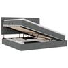 vidaXL Bett mit Stauraum und LED Dunkelgrau 200 x 200 cm Polyester