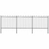 vidaXL Gartenzaun mit Rundbogen Stahl 504 x 150 cm Schwarz
