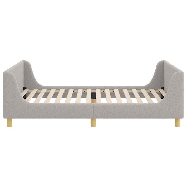 vidaXL Kinderbettgestell mit Kopfteil Hellgrau 80 x 200 cm Schafstoff