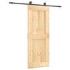 vidaXL Schiebet&uuml;r Nat&uuml;rlich und Schwarz 80 x 210 cm Massivkiefer