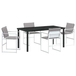 vidaXL Garten Essgruppe 5 pcs Wei&szlig; 160 x 80 x 73 cm