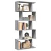 vidaXL Raumteiler-B&uuml;cherregal 5 Etagen Grau Sonoma 70x24x161 cm