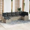 vidaXL Sofa Set mit Kissen mit Speicher Hellgrau Poly-Rattan