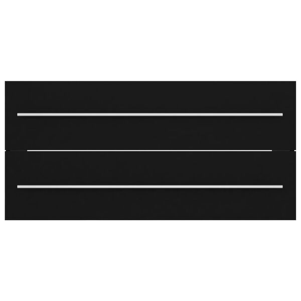 vidaXL Waschbeckenunterschrank Schwarz 100x38,5x48 cm Holzwerkstoff