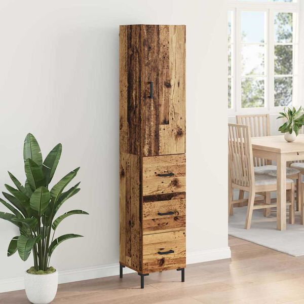 vidaXL Highboard Altholz 69,5 x 34 x 180 cm Holzwerkstoff