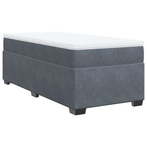 vidaXL Boxspringbett mit Matratze Dunkelgrau 80x200 cm Samt