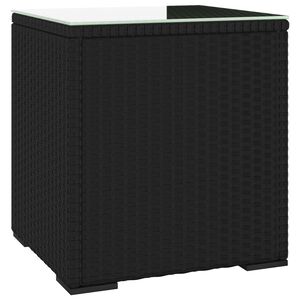 vidaXL Beistelltisch Schwarz 40x37x40,5 cm Poly Rattan und Hartglas