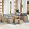 vidaXL Gartensofa-set mit Kissen 9 pcs Beige Poly-Rattan