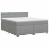 vidaXL Boxspringbett mit Matratze Hellgrau 160 x 200 cm Stoff