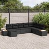vidaXL Gartensofa-set mit Kissen mit Speicher 9 pcs Schwarz Polyrattan