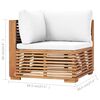 vidaXL 4-tlg. Garten-Lounge-Set mit Auflagen Massivholz Teak
