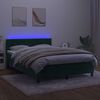 vidaXL Boxspringbett mit Matratze & LED Dunkelgr&uuml;n 140x200 cm Samt