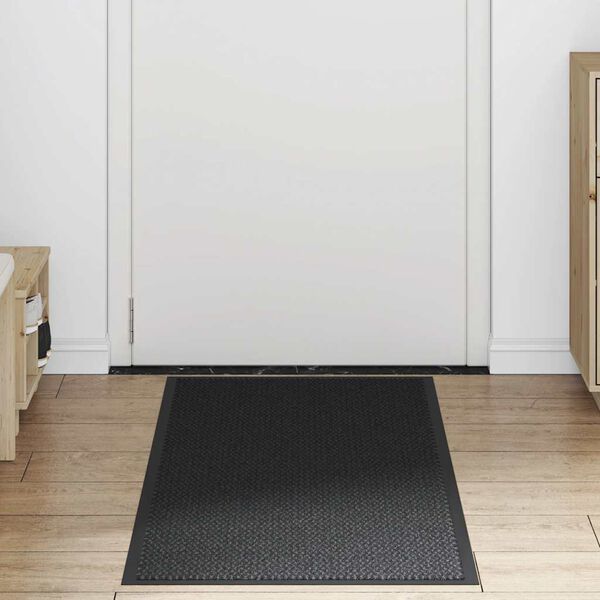 vidaXL Fu&szlig;matte Schwarz 60x180 cm