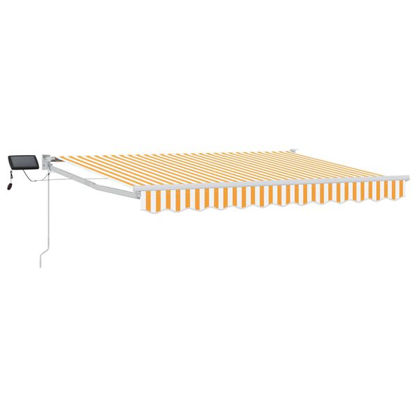 vidaXL Manuelle Gelenkarmmarkise mit LEDs Orange und Wei&szlig; 3,5 x 2,5 m