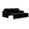 vidaXL Modulares 3-Sitzer-Schlafsofa Schwarz Stoff