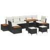 vidaXL Gartensofa-set 10 Stk. 9-Sitzanzahl Schwarz und Creme