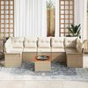 vidaXL Gartensofa-set mit Kissen 8 pcs Beige Poly-Rattan