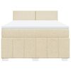 vidaXL Boxspringbett mit Matratze Creme 140x200 cm Stoff