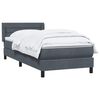 vidaXL Boxspringbett mit Matratze Dunkelgrau 100x210 cm Samt