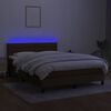 vidaXL Boxspringbett mit Matratze & LED Dunkelbraun 140x190 cm Stoff