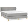 vidaXL Boxspringbett mit Matratze Hellgrau 140x200 cm Stoff