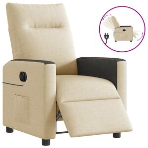 vidaXL Relaxsessel Elektrisch Creme Stoff