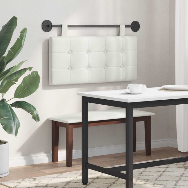 vidaXL H&auml;ngevorderseite Wandmontiert Wei&szlig; 100 x 55 x 5 cm Kunstleder