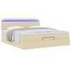 vidaXL Ottoman-Bett mit Matratze & LEDs Creme 160x200 cm Stoff