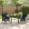 vidaXL Garten Essgruppe mit Kissen 3 pcs Grau Poly-Rattan