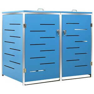 vidaXL M&uuml;lltonnenbox f&uuml;r 2 Tonnen 138x77,5x115 cm Edelstahl